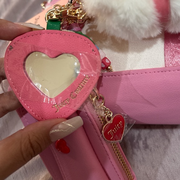 Juicy Couture Pink Strawberry Tote Bag with Plush Charms - Picture 5 of 7